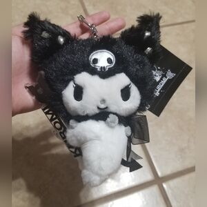 Sanrio Kuromi Key 20th Anniversary Mascot Keychain Bag Charm Plush